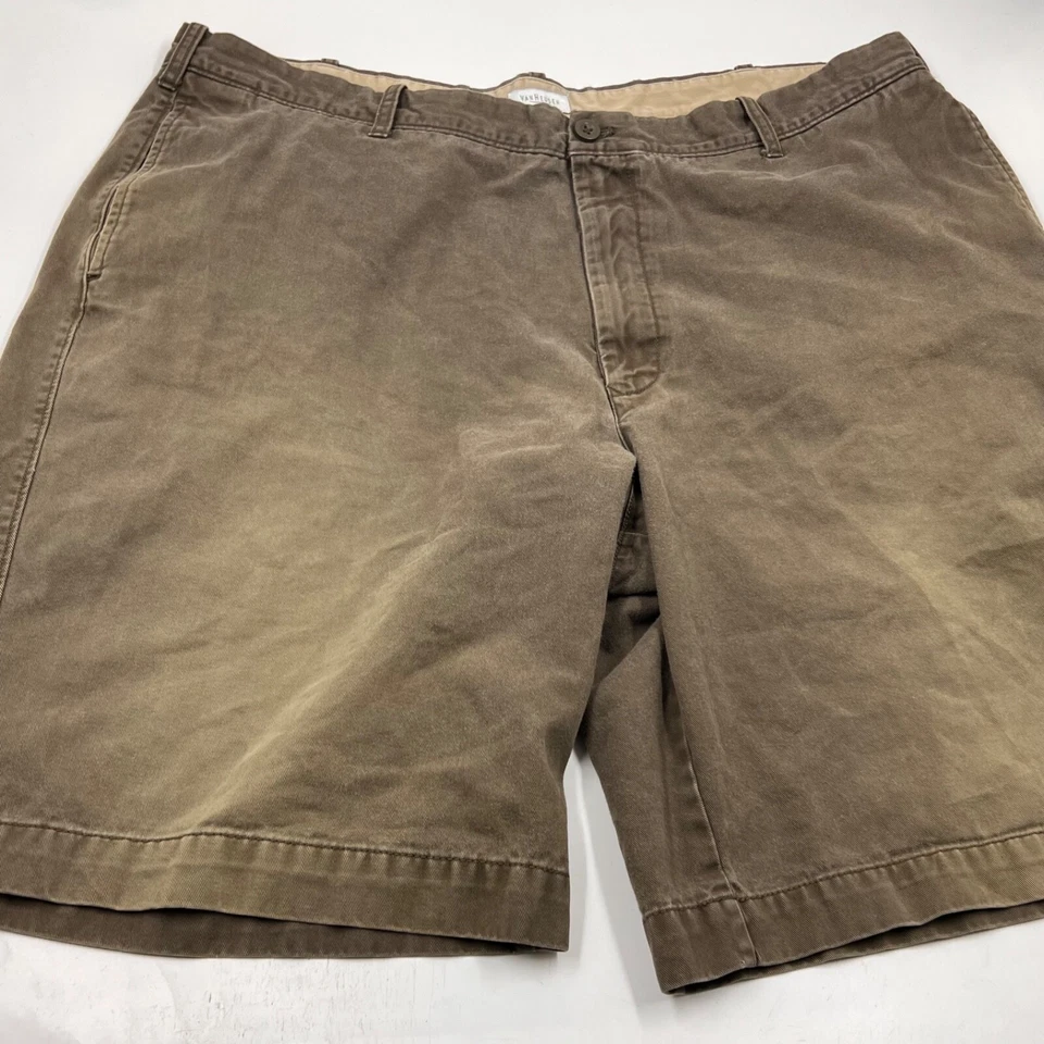 Pantalones Cortos Chinos Van Heusen Para Hombres Talla 42 Marrón Caqui Algodón Frente Plano Informales Foto 2 de 4