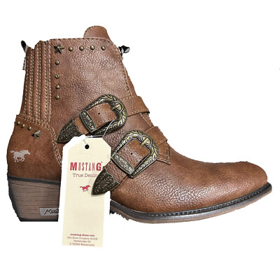 MUSTANG TRUE DENIM STIEFEL MITTELBRAUN 37 *NEU*