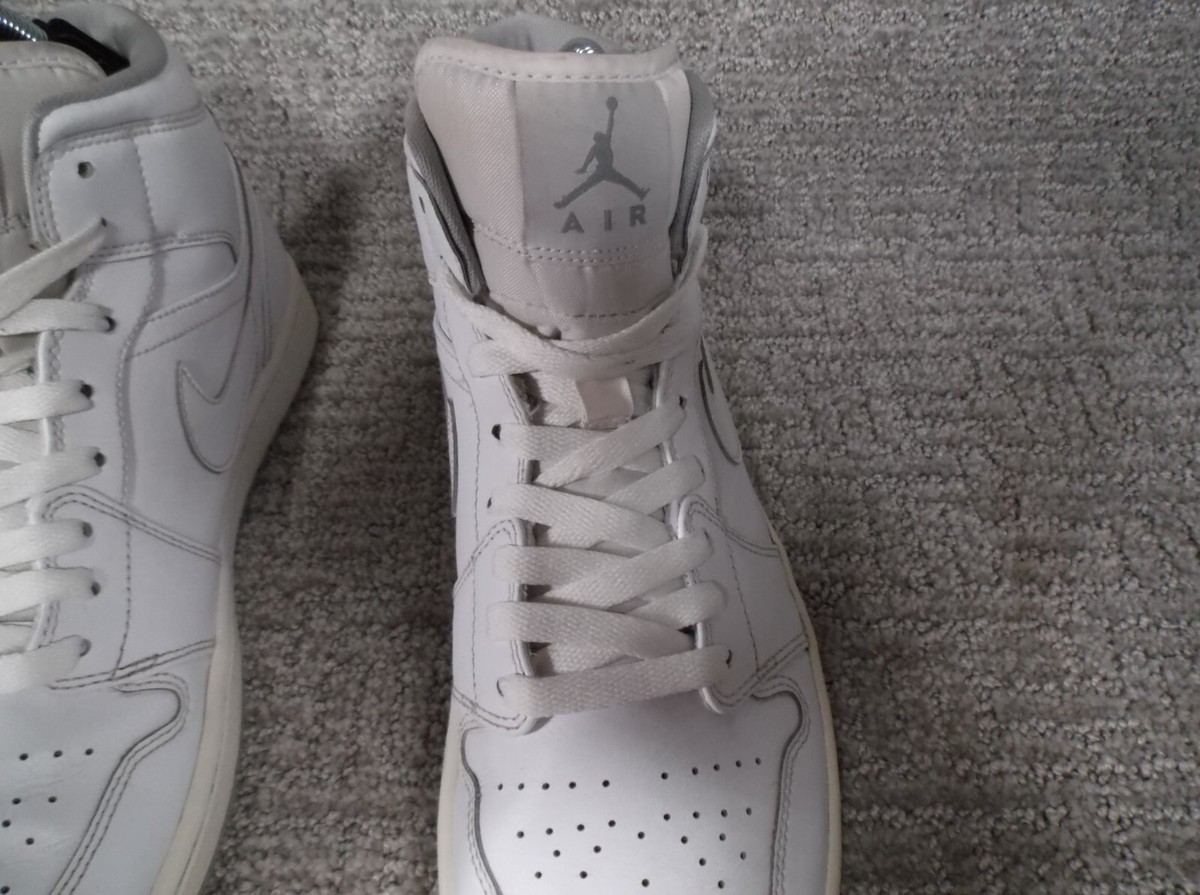Jordan 1 Mid Triple White Mens Basketball Sneakers 554724-112‎ Size 10 Nike Air Jordan 1 Mid Triple White size 12 | Mercari main image 2