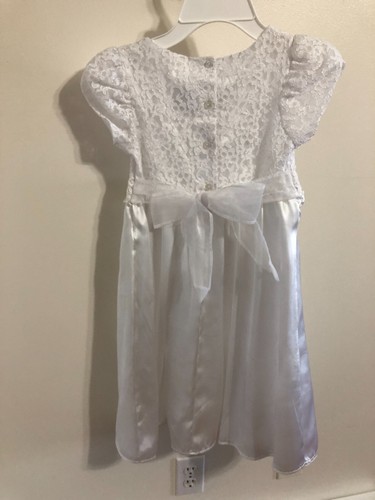 Vintage Brooke Lindsey Flower Girls White Lace & satin Dress size 7 - Picture 5 of 8