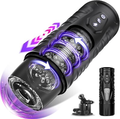 Male Masturbaters Automatic HandsFree Rotating Cup Thrusting Stroker Men Sex  Toy
