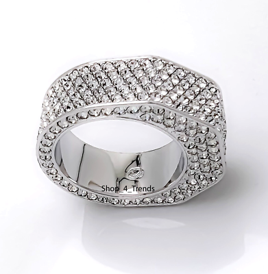 New 100% SWAROVSKI 5651363 Rhodium Octagon Pave Gems Dextera Ring