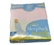 HALO SleepSack Baby Swaddle NB Newborn to 3 Months 6-12 lbs Pink Open Package