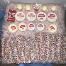 Campbells Kids Plastic Vintage Dish Set With Napkins  Placemats