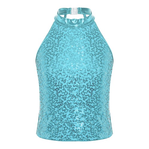 Kids Girls Shirt Cropped Crop Top Breathable Tank Tops Competition Vest Buckle - Picture 43 of 53