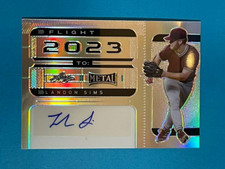 2022 Leaf Metal Flight 2023 Prismatic Silver Autograph #FT-LS1 Landon Sims #9/10