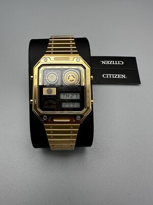 Original Citizen Star Wars Uhr C-3PO Ana-Digi Gold Record Label JG2123-59E NEU