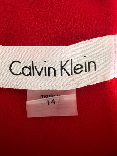 Calvin Klein Womens TANK DRESS 14 Red Zip Sleeveless Luxe Designer NEW $120 - Picture 2 of 12