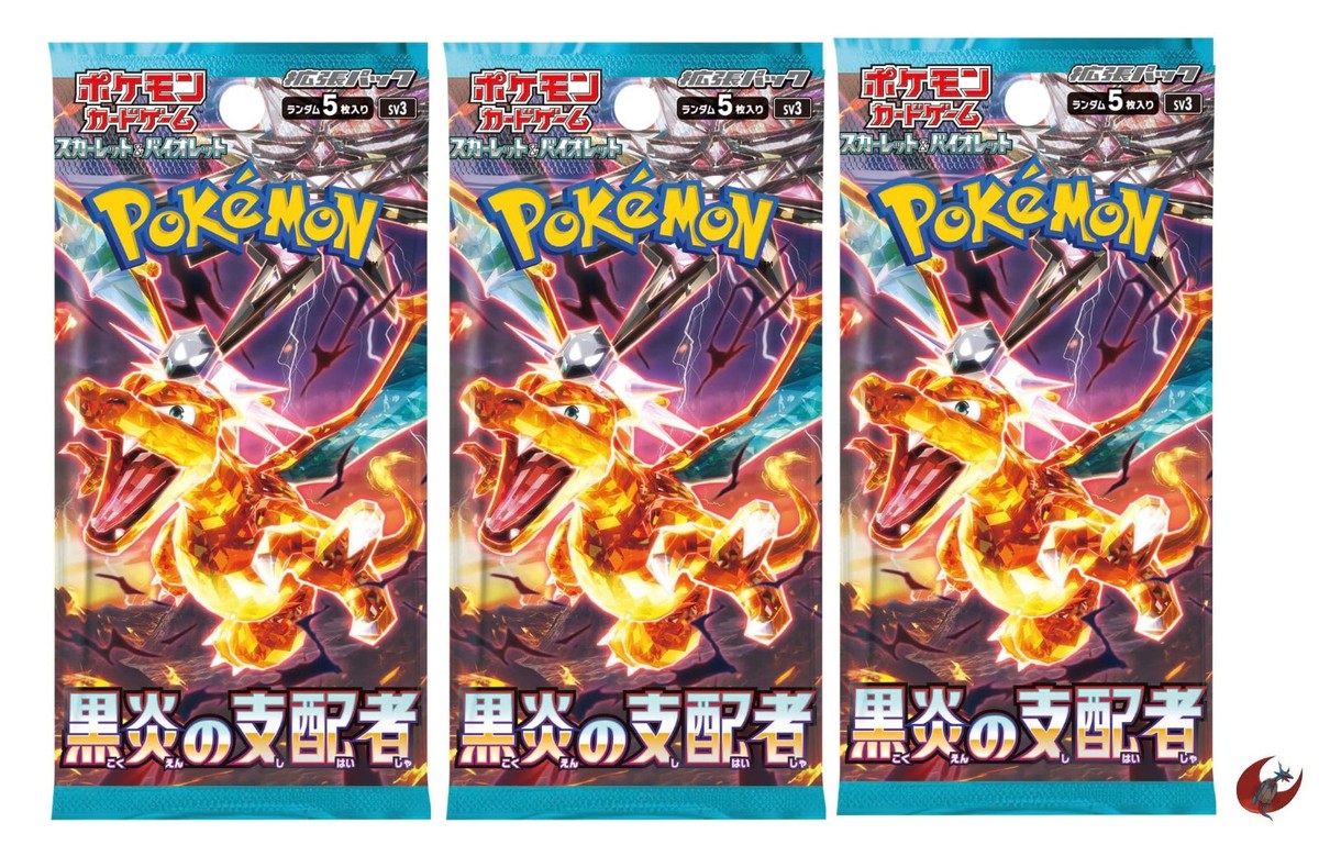 Pokemon card sv3 Ruler of the Black Flame 3 Pack Factory Shield