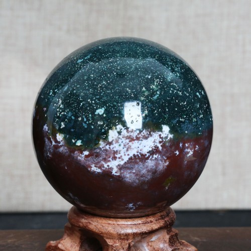 A6966-71mm-498gAmazing natural Ocean Jasper Orbicular Sphere Reiki Crystal Ball - Picture 3 of 11