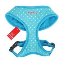 Puppia Dog Harness No Pull Adjustable Soft Dotty Blue w. White Dots XS S M L