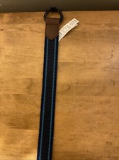 Kids' Reversible Striped Belt- Art Class Blue Size Medium