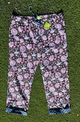 Vera Bradley Lounge Pajama Alpine Floral Pants Drawstring XLarge XL 16-18 $30