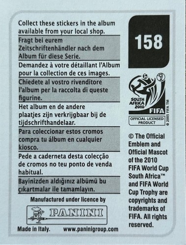 *20p EACH* Panini 2010 South Africa FIFA World Cup Individual Stickers Unused - Picture 115 of 439