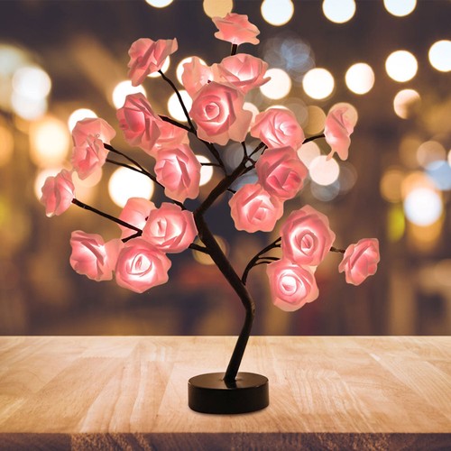 Light Table Lamp Led Rose Tree Lights Valentine's Day Gift Roses Valentines - Picture 12 of 12