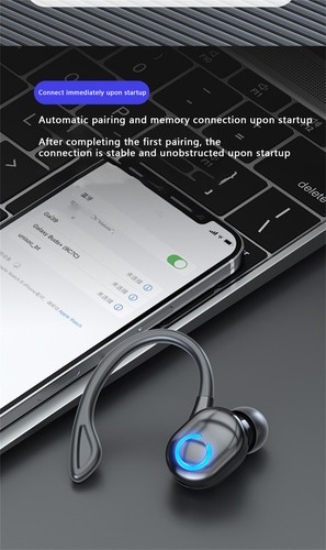 Zestaw słuchawkowy Bluetooth 5.1 Bezprzewodowe słuchawki douszne Słuchawki stereo Hak na ucho UK!! - Zdjęcie 6 z 9