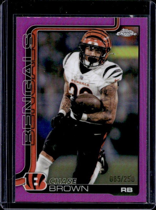 2025 Topps Chrome Chase Brown Pink Refractor #/250 Bengals