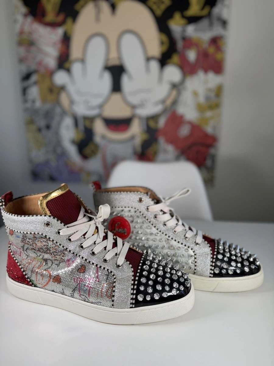Christian Louboutin Women's Leather Upper Silver Casual Shoes for
