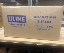 1 Case 250 Bags 16"x 20" Thick 8 Mil Large Plastic Bags Clear Resealable Zip