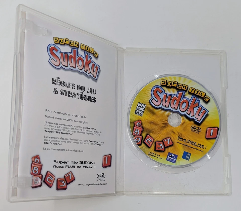 Super Tile Sudoku CD (2005) - Sli-fi Games - PC - Booklet Included (Tested) - Image 4 of 4