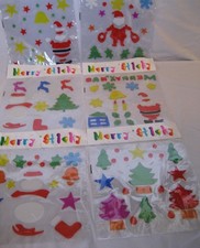 (6) Window Gel Art, Christmas Santa Holidays Seasons Collection 10" x 9.4" Decor
