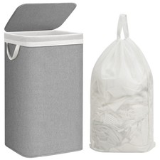 STORAGE MANIAC Metal Frame Laundry Hamper with Lid, 90L Tall Laundry Baskets ...