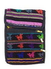 New Guatemalan Hand Woven Mochila Crossbody Bag Small Black Concerned Crafts