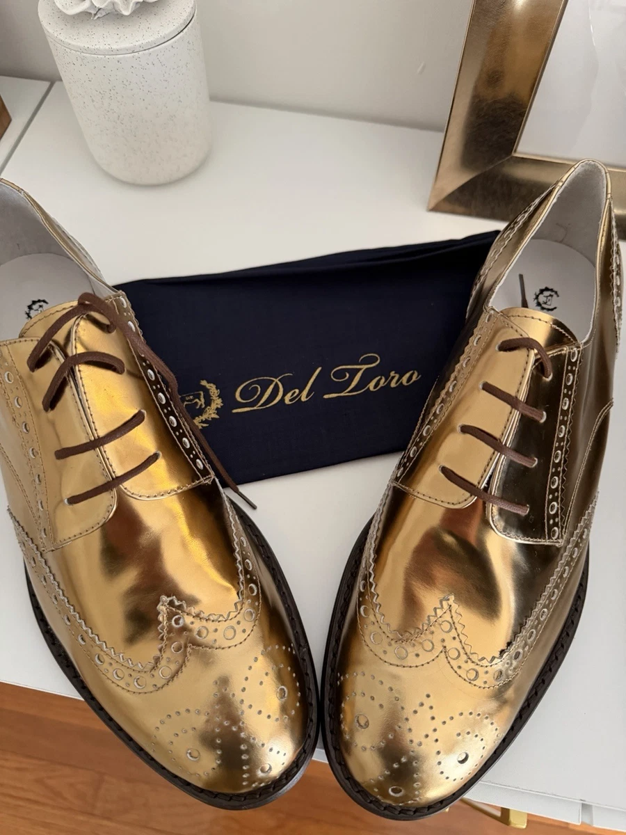 Gold Wingtip Dress Shoes for Men for sale | eBay