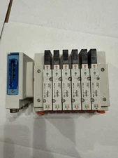 EX260-SEN1-X242  WITH 6 SMC SV2A00-5FU PNEUMATIC VALVE BANK ASSEMBLY