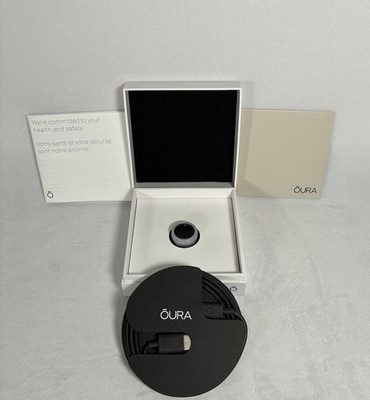 Oura Ring Gen3 Heritage Silver Size 9 Activity Tracker - Box, Charger, & Guide