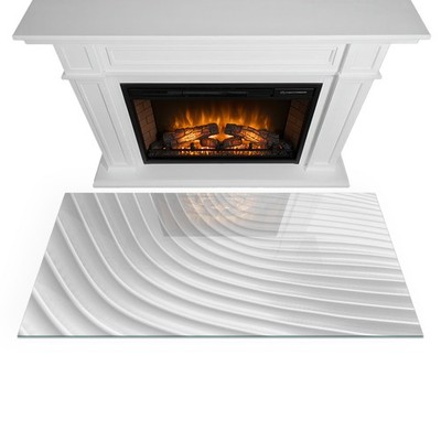 Glas Ofenplatte Kaminglas Ofenglas Kaminplatte Sanfte Linienwellen 120 x 60 cm