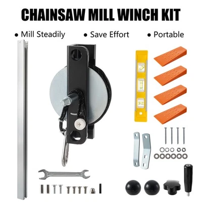 BEST-HOMEPRO Chainsaw Mill Winch Kit for Chain Saw Milling Winch System with Lever Arm Anchor