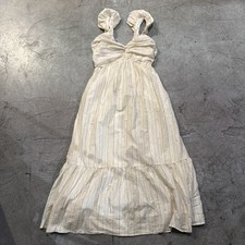 NEW Gap Ruched Tiered Striped Midi Dress Size S