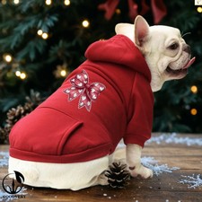 Beautiful Bow Print Pet Clothes Small Medium Sized Pet Hooded Sweatshirt Luxury