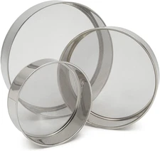 3-Piece Fine Mesh Sieve Strainer Set, Stainless Steel Professional round Flour S