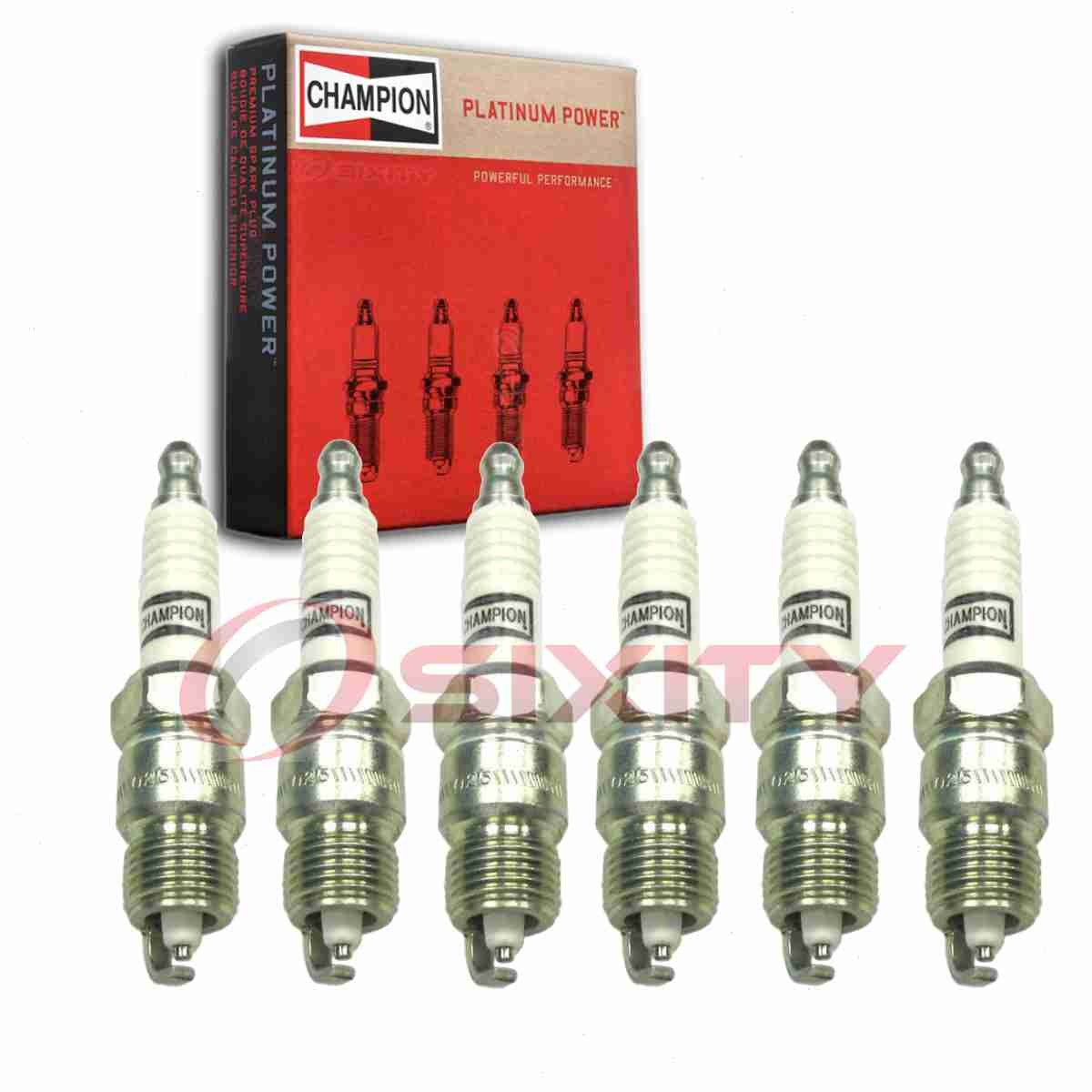 6 pc Champion Platinum Spark Plugs for 1975-1978 Dodge W300 3.7L L6 Ignition ns