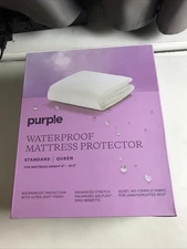 Purple Waterproof Mattress Protector Cover Bed Pad Queen -  New In Box