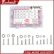 Findmall 602PCS Heavy Duty M4 M5 M6 Metric Nuts and Bolts Assortment Kit