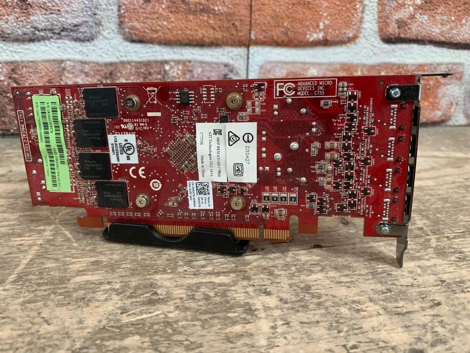 AMD FirePro W4100 2GB 4x Mini DP Graphics Card GPU - Half Height - Image 3 of 3