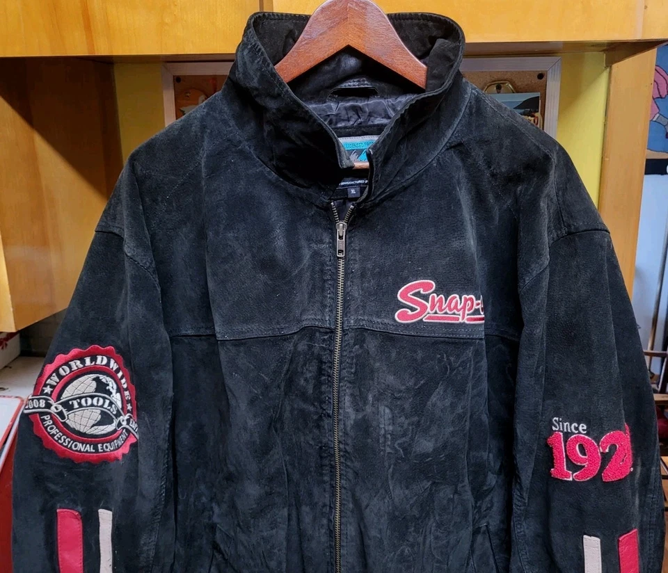 Snap-On Tools Black Suede Leather Jacket 2008 Tools Edition Men's XL Nice - Image 2 of 4