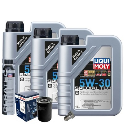 Motoröl 5W30 LIQUI MOLY Special Tec 3L+BOSCH Ölfilter+Cera Tec+Ölablassschraube