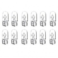 194 168 T10 W5W 1/4 Wedge Base 12V 5W Side Marker White Light Bulbs 10 PCS
