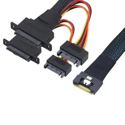 PCIe 4.0 SlimSAS 8x SFF-8654 8i to SFF-8639 U.2 Adapter Cable for Server Storage