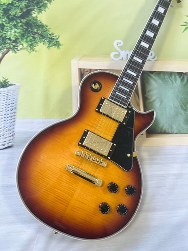 Electric Guitar LP Tiger Pattern Maple Veneered Gold Hardware 6 Strings - Picture 4 of 20