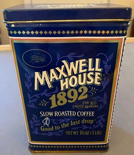 Vintage Maxwell House 1892 Coffee Tin 100 year commemorative tin