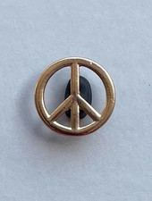 Pin/Anstecknadel/Emaille-Brosche/Anstecker SYMBOL/PEACE-ZEICHEN/goldfarben
