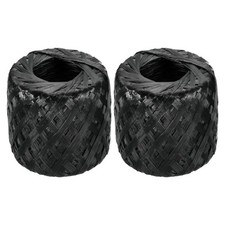 2 Pcs Polyester Nylon Plastic Twine 30 Mm-225 m Long Household Packing Black