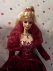 Mattel Vintage 2002 Holiday Celebration "Barbie Doll" Red Velvet Gown, Shoes