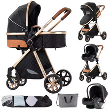 Passeggino 3 in 1 Trio Neonato Carrozzina Seggiolino Auto Pieghevole Vari Colori