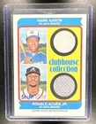 2023 Topps Heritage Hank Aaron Ronald Acuna Jr. Clubhouse Dual Jersey Bat #/74